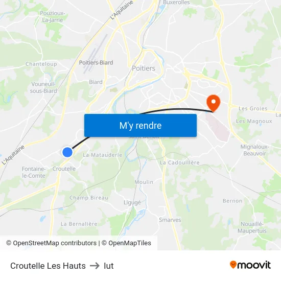 Croutelle Les Hauts to Iut map