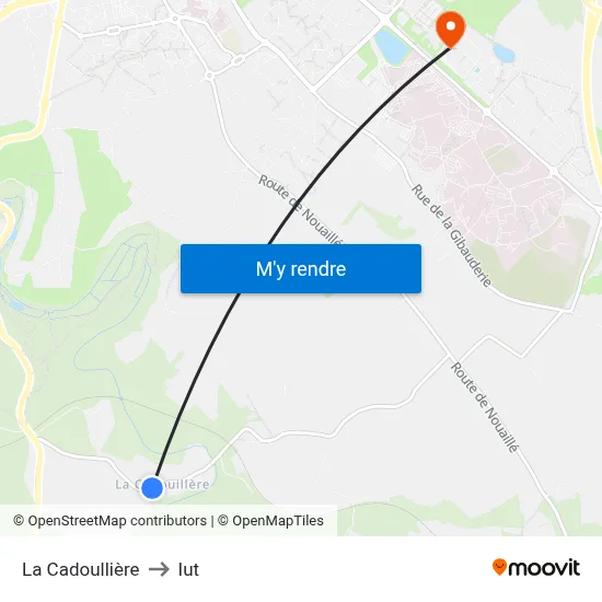 La Cadoullière to Iut map