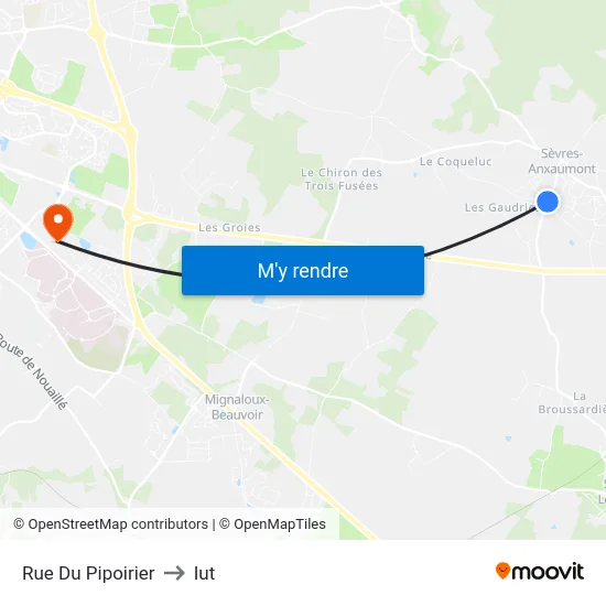 Rue Du Pipoirier to Iut map