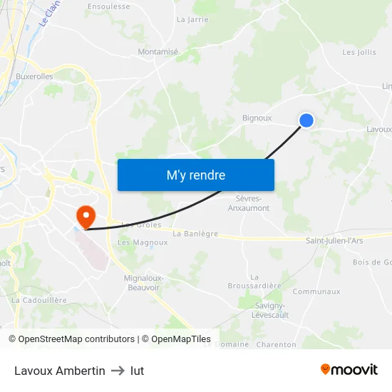 Lavoux Ambertin to Iut map