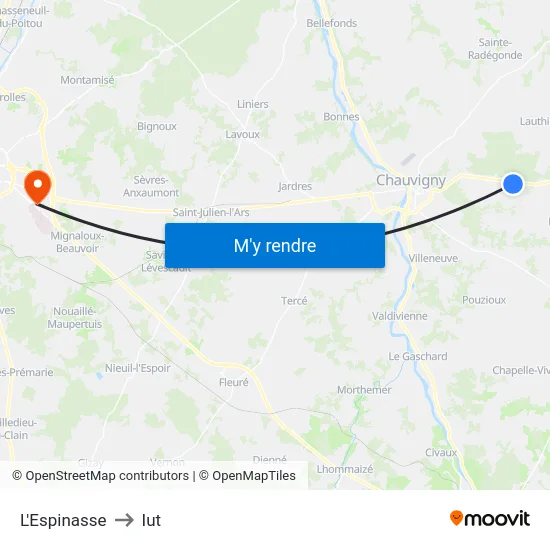 L'Espinasse to Iut map