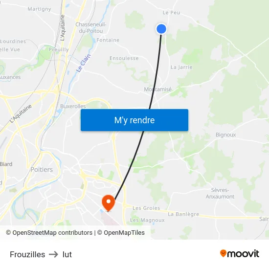 Frouzilles to Iut map