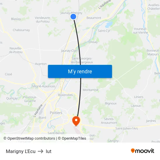 Marigny L'Ecu to Iut map