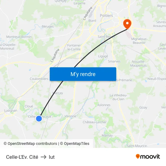Celle-L'Ev. Cité to Iut map