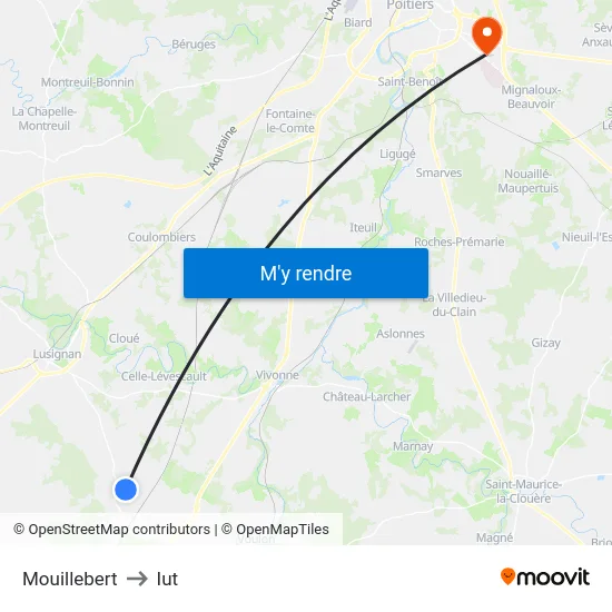 Mouillebert to Iut map