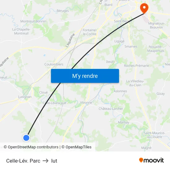 Celle-Lév. Parc to Iut map