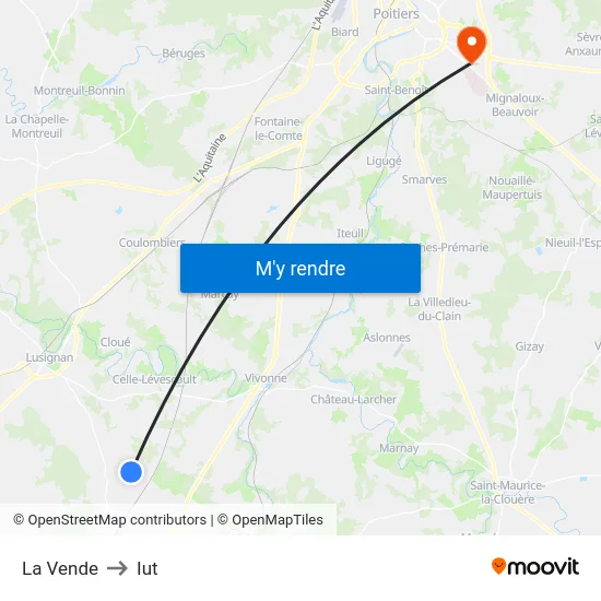 La Vende to Iut map