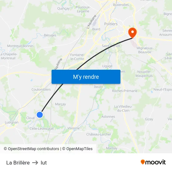 La Brillère to Iut map