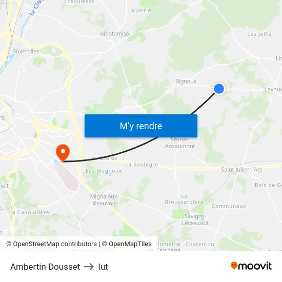 Ambertin Dousset to Iut map