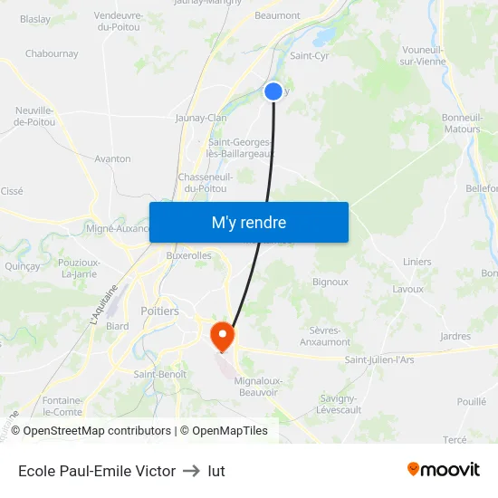 Ecole Paul-Emile Victor to Iut map