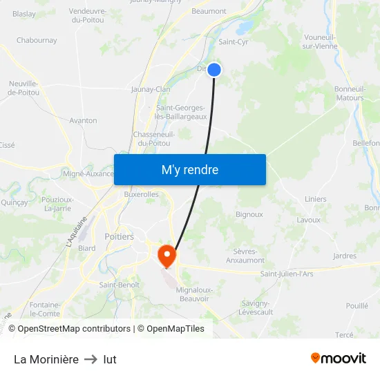 La Morinière to Iut map