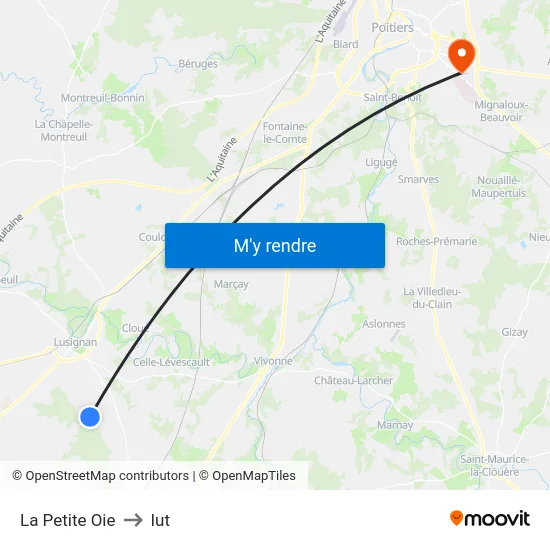 La Petite Oie to Iut map