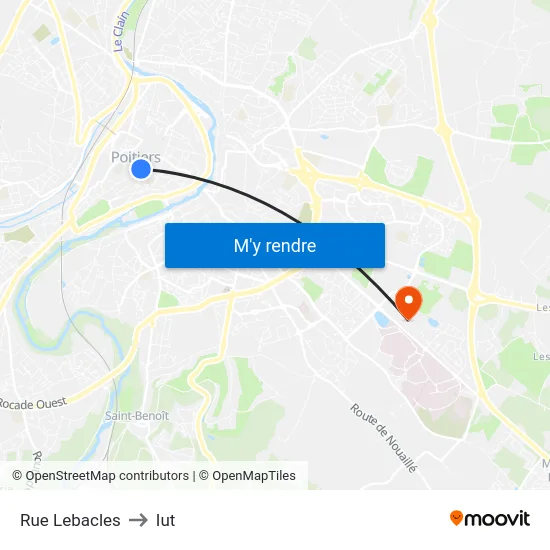 Rue Lebacles to Iut map