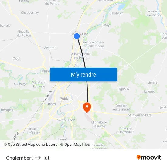 Chalembert to Iut map