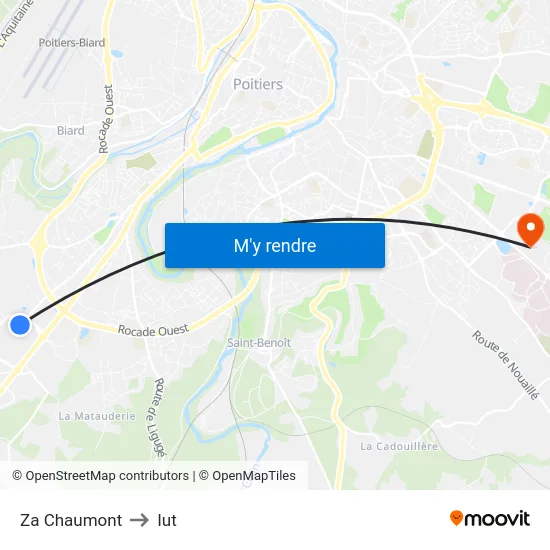 Za Chaumont to Iut map