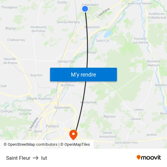 Saint Fleur to Iut map