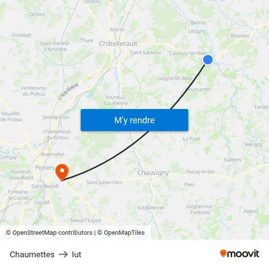 Chaumettes to Iut map