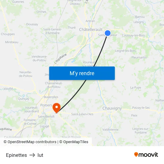 Epinettes to Iut map