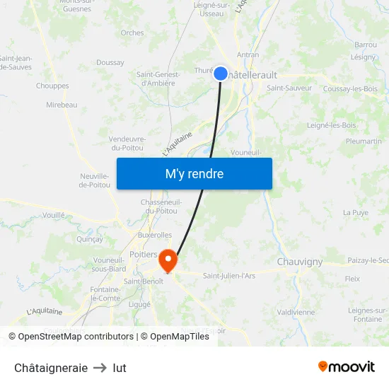 Châtaigneraie to Iut map