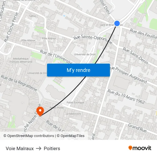 Voie Malraux to Poitiers map