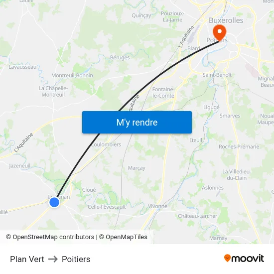 Plan Vert to Poitiers map