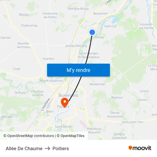 Allée De Chaume to Poitiers map