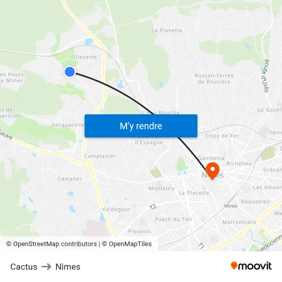 Cactus to Nîmes map
