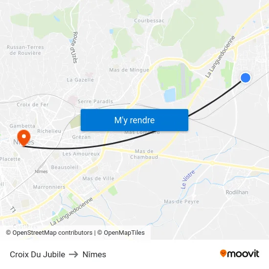 Croix Du Jubile to Nîmes map
