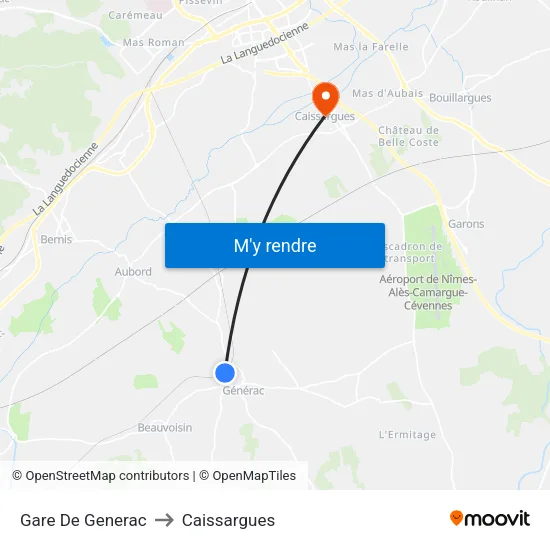 Gare De Generac to Caissargues map