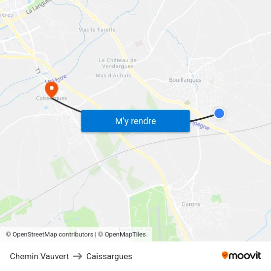 Chemin Vauvert to Caissargues map