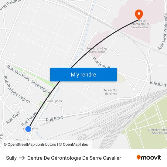 Sully to Centre De Gérontologie De Serre Cavalier map