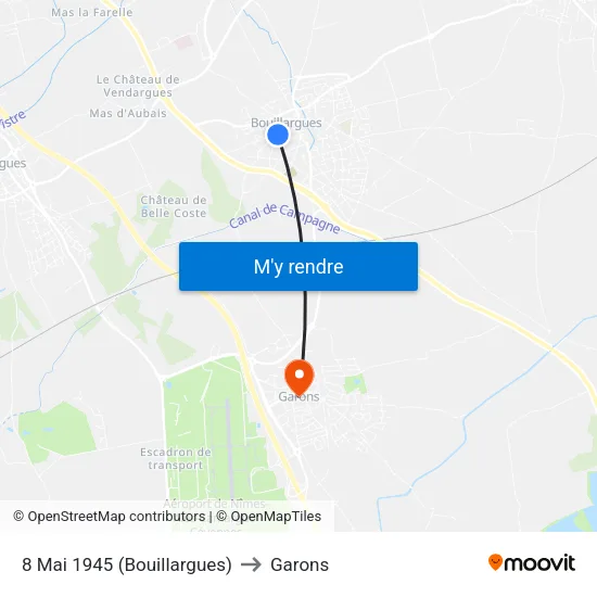 8 Mai 1945 (Bouillargues) to Garons map