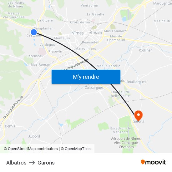 Albatros to Garons map