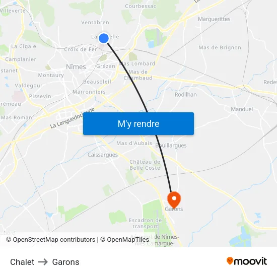 Chalet to Garons map