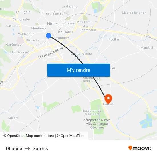 Dhuoda to Garons map