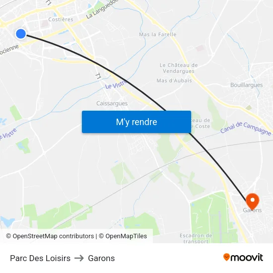 Parc Des Loisirs to Garons map