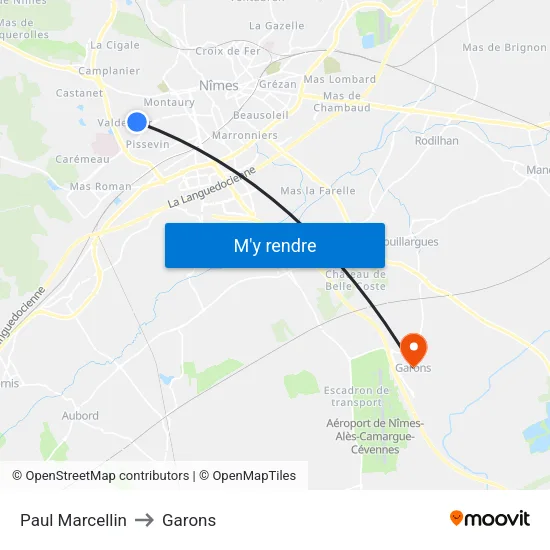 Paul Marcellin to Garons map