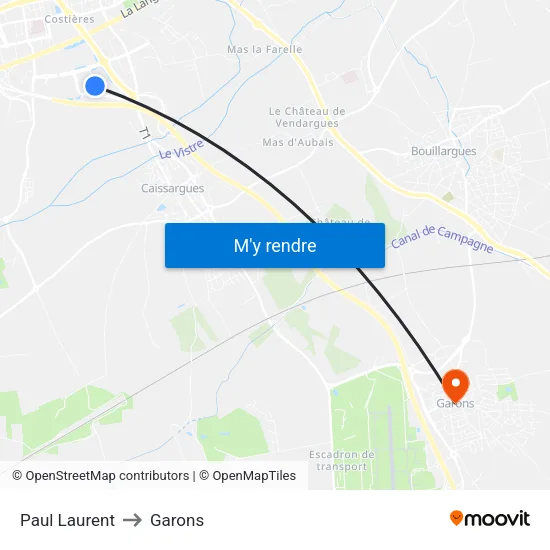 Paul Laurent to Garons map