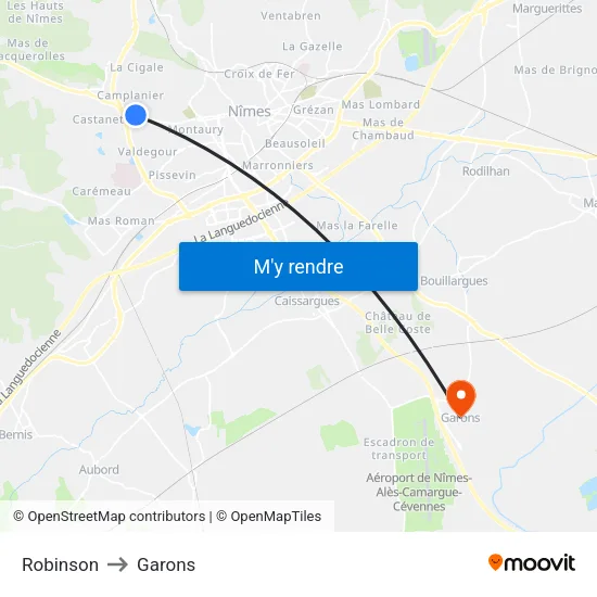 Robinson to Garons map