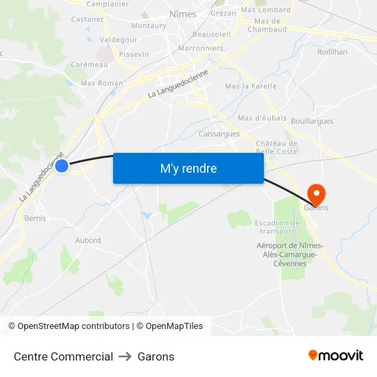 Centre Commercial to Garons map
