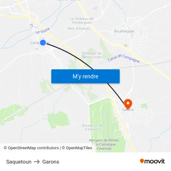 Saquetoun to Garons map