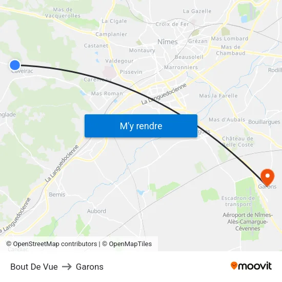 Bout De Vue to Garons map
