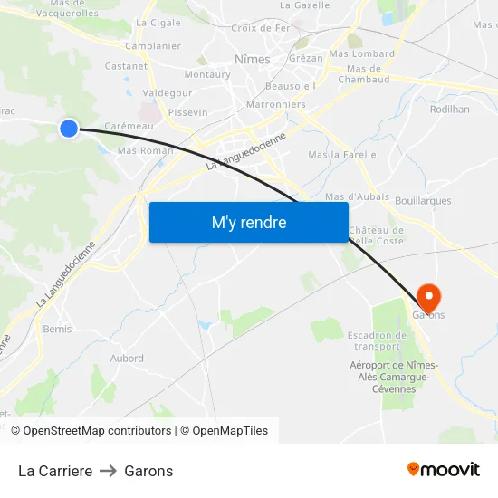La Carriere to Garons map
