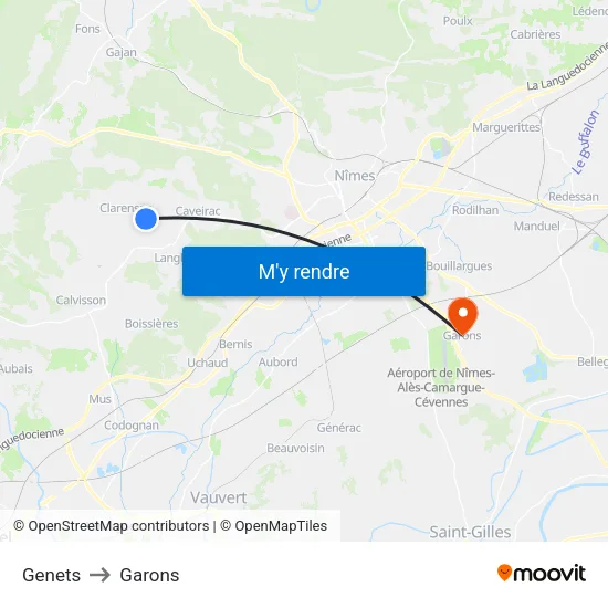 Genets to Garons map