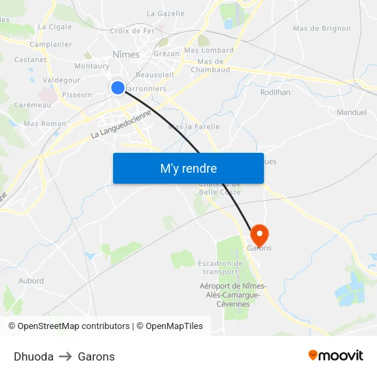 Dhuoda to Garons map