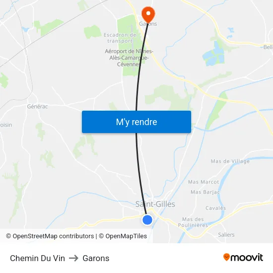 Chemin Du Vin to Garons map