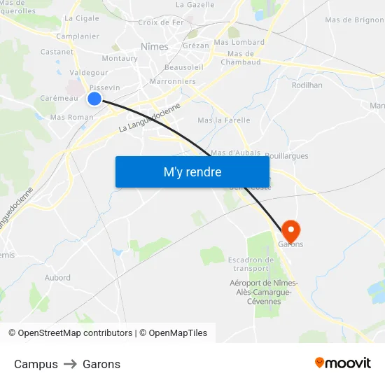 Campus to Garons map