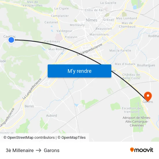3è Millenaire to Garons map