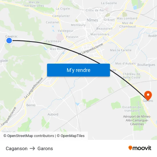 Caganson to Garons map