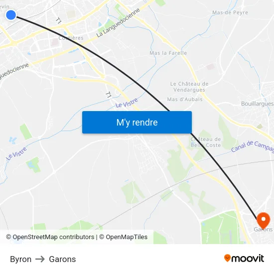 Byron to Garons map